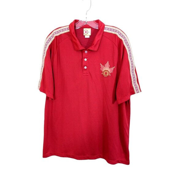 Team Canada Olympics Mens Size XL Golf Polo Shirt Red HBC Official Outfitter - Picture 1 of 7